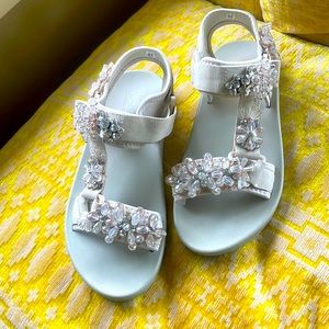 Nan-ku couture Crystal embellished beaded sandals never worn